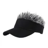 Bérets Fake Hair Cap Handsome Male Wig Hat Baseball élastique avec des perruques à pointes hommes Femmes Visor Soleil décontracté Chapeaux de cosplay