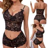 set femme sexy lingerie sexy perspective en dentelle ajustement de coffre enveloppe à trois points