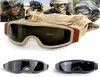 Solto di tiro tattico militare di motociclisti di tiro tattico motociclistico cs wargame occhiali da wargame 3 lenti abbronzatura nera verde 80433496148086