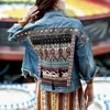 AYUALIN long sleeve fringe Denim jacket autumn vintage ethnic appliques Embroidery tassel loose coat Outerwear women 240423