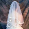Veaux de mariée coréenne simple blanc court paragraphe Mori Butterfly Studio de mariage en dentelle à eau 1 5cm