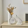 Vases Abstract Vase en céramique pour fleurs séchées Office décorations de maison mignon décor décoratif de fleur de fleur ornement artisanat
