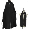 Vêtements ethniques Fashion Couxage à trois couches en mousseline de mousseline élégante robe robe robe musulmanes robes maxi pour femmes modestes Abaya