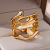 Pierścionki ślubne pierścionek dla kobiet stal nierdzewna anioł Anioł Złote Kolor Pierścionki Kobieta w stylu vintage biżuteria Palec Akcesoria bezpłatna wysyłka Anillos