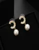 Kvinnor Pearl Earring Designer Jewelryfor Womens Pendant örhängen Luxurys Fashion Hoops Love Earing Gold Studs Letter C Dubb gåva 4343077