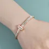 Bracciale nobile ed elegante popolare scelta regalo doppia fila alla moda di alta qualità con gioielli con tifanly comune