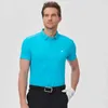 Męskie T-shirty Mężczyźni High-end krótko-lamowe T-shirt elastyczne szybkie suszące oddychające sportowe koszulę letnią odzież Polo Tops Y240506