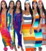 Vestidos listrados femininos Spaghetti Strap Dress Fashion Beach Saias de praia mangas maxi roupas de verão skinny plus size s3xl 34928426708