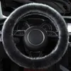 Steering Wheel Covers Universal Warm Soft Plush Car Cover Winter Solid Color Fluffy Case Auto Interior Accessories