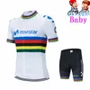 Movistar Kids fluorescerende groene fietsjersey set mountainbike kleding sportkleding racen kinderen fietskleding fietspakket 240508