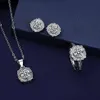 Elegant Labor Diamond Schmuck Set 925 Sterling Silber Party Eheringe Ohrringe Halskette für Frauen versprechen Moissanite Schmuck 185J