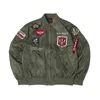 Herenjacks Eili Topgun Patches geborduurd leger Winddichte dunne lente zomer satijnen bommenwerper vluchtjack Men Wind Breaker T240507