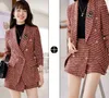 Vestidos de trabalho feminino perfumado tweed lã y2k terno blazer jackert cafet saia calça de duas peças