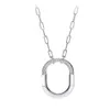 Pendant Necklaces Popular T Family Horseshoe Titanium Steel Letter Necklace Fashion Commuting Personality Open Set Diamond Collar Chain Jewelry Q240507