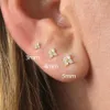 Stud -oorbellen Dainty Mini Flower For Women Piercing kraakbeen oorring schattig zirkoon goud kleur dames esthetische sieraden kce038 262L
