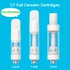 Wholesale Factory Price C7 Tank 510 Cartridge Full Ceramic Atomizer Empty Disposable Vape Pen Carts for 0.5ml 1.0ml 2.0ml Vapes Atomizer Thick Oil Vaporizer Cart US EU UK