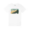 North T-Shirt Designer de face Tee Letra de moda de luxo Impresso Mens Tshirts Sunset Snow Mountain Outdoor respirável Cool confortável Camiseta casual de mangas curtas