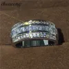 Heißverkauf Schmuck Männchen Ring 3mm 5A Zirkon CZ Weißgold gefülltes Party Engagement Ehering Band Ring für Männer Größe 5-11 S18101608 276H