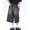 Harajuku Casual Summer Denim Short Chat Mens Doit être simple classique Youth Y2K High Street Pop Art Trend Five Quarter Pants Jeans 240423