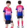 Jerseys Custom Boys voetbaljersey set LD Soccer Sports Uniforms Kids Football Sportswear Kits Vest LDrens voetbalpak Kleding H240508