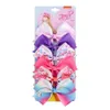 Clip per capelli Barrettes 6 pezzi/set Siwa Bows Bows Rainbow Stampato a filo a nastro o ragazze con accessori fatti a mano Bowknot Delivery Delivery Dhyk0