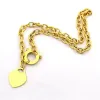 Gold Heart Halskette Marke Luxusschmuck Frauen Anhänger Nencklaces Sier Kette Japan und koreanischer Stil Stainl Steel Halskette Liebhaber Pe A6um#