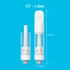 White 510 Thread Empty 0.5g 1.0g Vape Carts Thick Oil Ceramic Coil E Cigarette Cartridge Live Resin Rosin Extracts Vaporizer Distillate Atomizer 0.5ml 1ml 2ml Logo Print