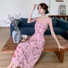 Lässige Kleider französischer Stil Retro -Mesh für Frauen rosa süße elegante Blumen -Vestidos sexy Dame trägerloser Fashion Party Kleid