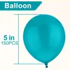 Decoração de festa 3 Conjunto de balões de aniversário de látex azul de 5 polegadas para o balão teal