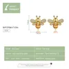 Stud Bamoer Baby Bee Orees Boucles Fashion Crystal 925 Sterling Silver Jewelry Anti Allergy SCE344 Q240507