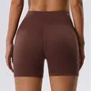 AL Yoga Shorts Summer Sports Leggings Women's High-Rise Stretch Short Pants Fitness Running Tennis Jumping Exercise Shorts Honey Peach Hip Tights with Pockets