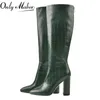 Boots OnlyMaker Women Women Green Knee High Poe Poe