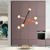 Kronleuchter minimalistisch farbenfrohe Kronleuchter Art Deco Esszimmer Salon Hanging Schlafzimmer Laden Beleuchtung G9 Drop