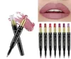 15 цветных губ макияж Lip Liner Sexy Matte Matte Pencil Pencil Laving Waterpronation Plet Doubleend Black Matte Lipliner8025610