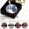 Unisex Round Memory Medallions Pendant Custom Po For Men Hip Hop Jewelry 240422