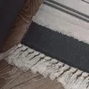 カーペット房状の敷物の綿の糸手作りモダンな白い黒い幾何学的芸術芸術芸術芸術芸術カーペットキッチンドア床寝具マット