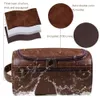 Leather Toiletry Bag for Men Women Dopp Kit Mens Hanging Travel Traveling Large Cosmetic T 240426