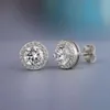 Caoshi Classical Square Round Cut Inlaid Zircon Stone Silver Gold Rose Plated Cubic Zirconia Stud Earrings Men Women 2023