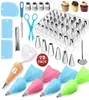 72 st Cake Decorating Supplies Set med Iceing Tips Pastry Påsar Isbildning Smidigare rörledningar Kopplingskopplare DIY Bakningsbakningsverktyg6650365