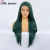 13 * 2,5 Lace Lace Front Perruque Long Right Green Green Synthétique Naturel Natural Crochet Coiffure Cosplay Girl Wigs Synthetic Lace Wig Wig Handimplantes Hair Wigs