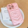 Luxury Love Heart Down Jacket Phone Case For iPhone 15 14 13 12 ProMax 11 Lens Protection Bumper Puffer Cover Soft Silicon Shell