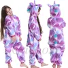 Świnie Ochody dla dorosłych zwierząt jednorożec Kigurumi piżama śpiączka kobiety mężczyźni zimowi unisex lion pandę kostiumów dzieci flanelowe piżamy 240507