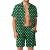Men's Tracksuits Retro Polka Dots Men Sets Red And White Casual Shorts Vacation Shirt Set Summer Hawaiian Suit Short Sleeve Oversize Clothes