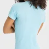 Maglietta da donna a maniche corte da yoga top sport workout top rotondi da corsa in corsa elastica abiti estivi traspiranti