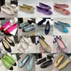 10A Premium Wildleder Ballettschuhe Frauen Designer flacher Boden Sandalen Sommer Berufung farbenfrohe Schuhe mit Bogen 26930 22887