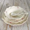 Retro Floral Ceramic Teller Haushalt Internet berühmte Dessert Frucht Salat Schüsselgeschirr Set 240508