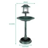 Other Bird Supplies 42" H Plastic Round Bath With Solar Light & Sturdy Base For Outdoor Garden