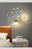 Lampe murale nordique moderne simple étoile de lune étoile légère et créative de chambre à coucher à LED rouge net