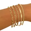 Очаровательные браслеты золотой цвет браслет из нержавеющей стали Кубинская цепь для женщин ювелирные изделия Подарки Оптовые Dropshipin D8F3