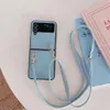 Convient pour Samsung Flip5 Phone Flip 4 Cuir Case, Fashionable Lychee Crossbody Flip3 Pliage Machine Protection, nouveau modèle